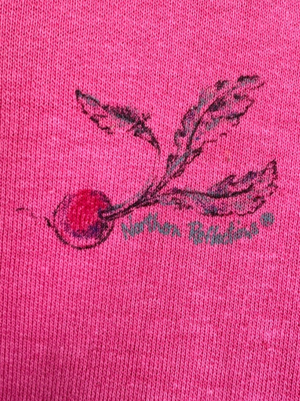 Vtg 90s Northern Reflections Veggie Soup Recipe Sweatshirt Embroidered Pink - Picture 8 of 12